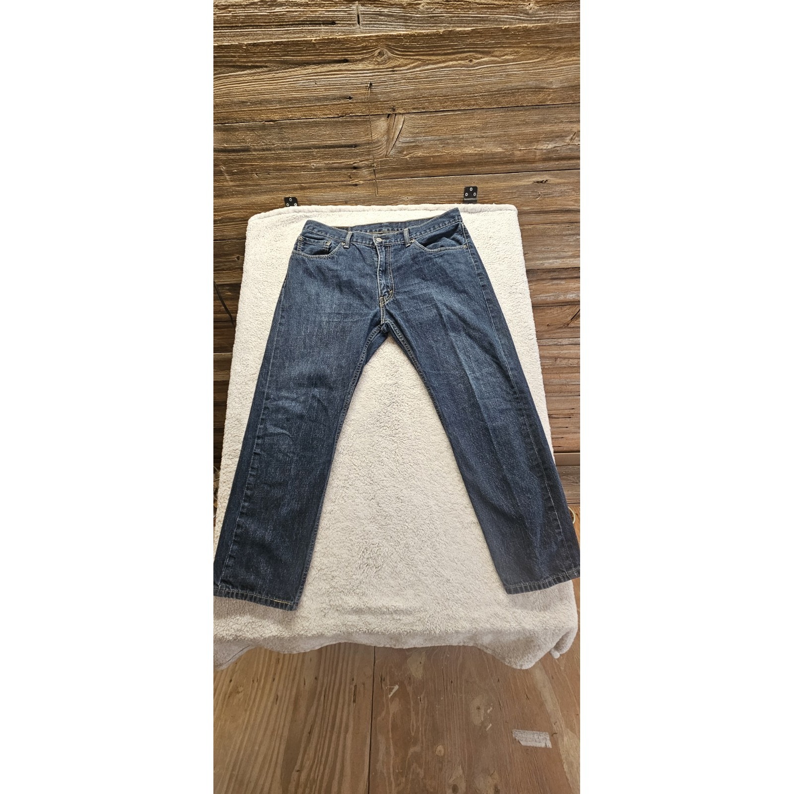 Levi's Men's Regular Size 36x30 Blue Straight Jeans Denim Button Zip 5-Pocket